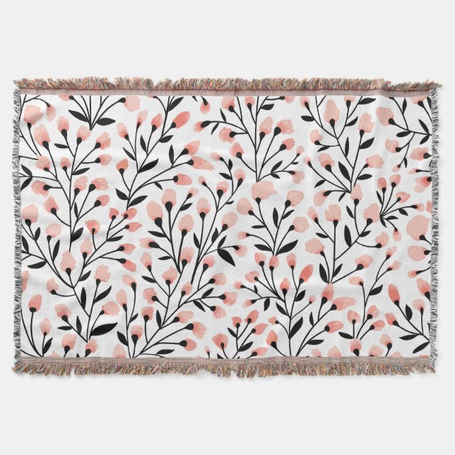 Manta Flores de Doodle: Coral Floral Seamless. (Anverso)