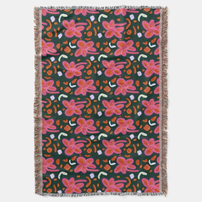 Manta Flores de dulces y estampado de Pascua - oscuro (Frente vertical)