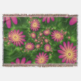 Manta Flores de fantasía rosa arte fractal abstracto mod