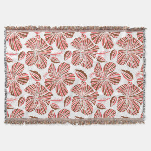 Manta Flores de hibisco hawaiano: estilo tropical marrón