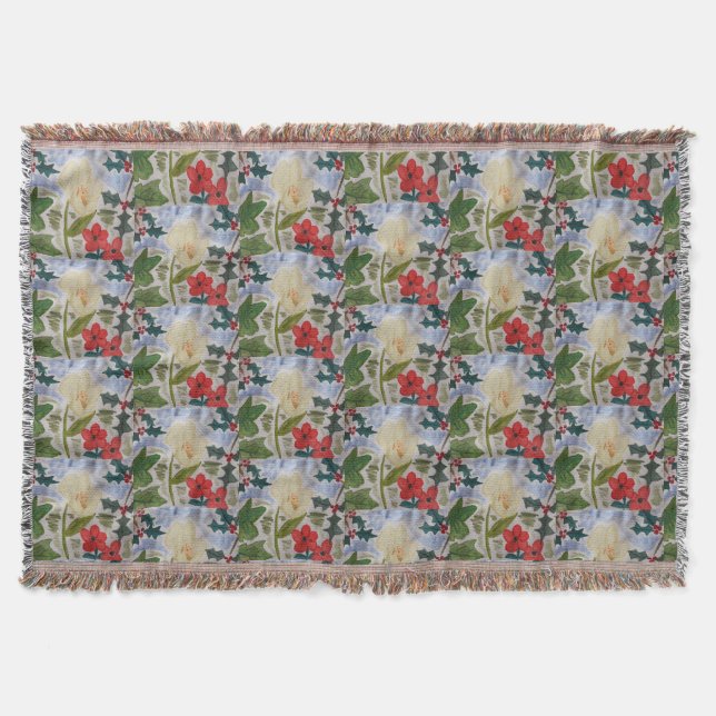 Manta Flores de invierno y Holly (Anverso)