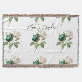 Manta flores de jardín botánicas vintage de mamá