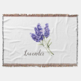 Manta Flores de lavanda acuarela