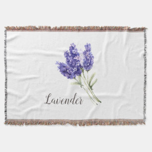 Manta Flores de lavanda acuarela