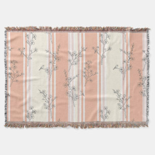 Manta Flores de Pájaro Vintage Toile Raya (9)