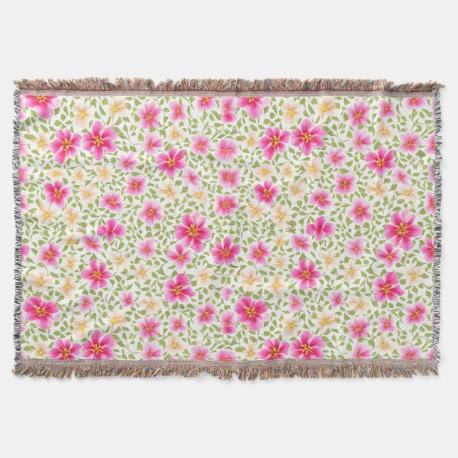 Manta Flores de patrón floral impaciencia (Anverso)