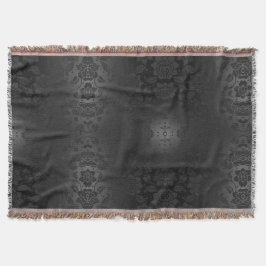 Manta Flores de plata gris negro Floral elegante