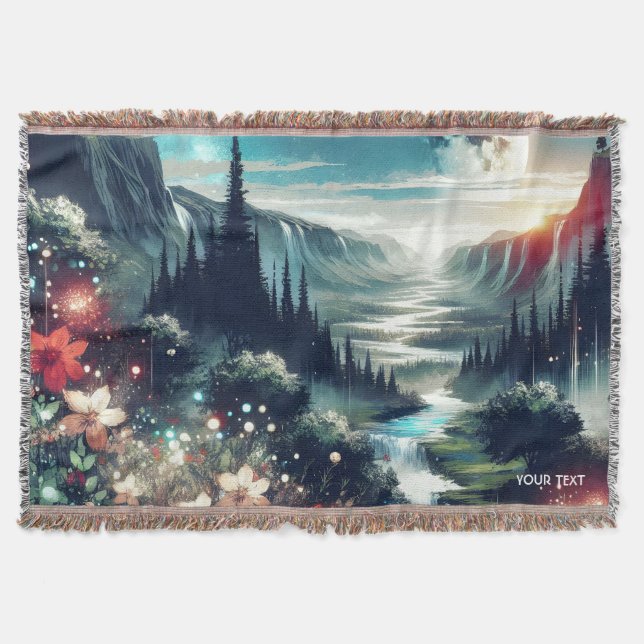 Manta Flores de río Fantasy Cute Moon (Anverso)