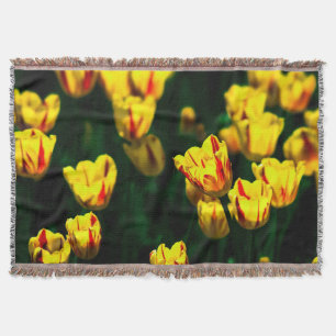 Manta Flores de tulipán amarillas