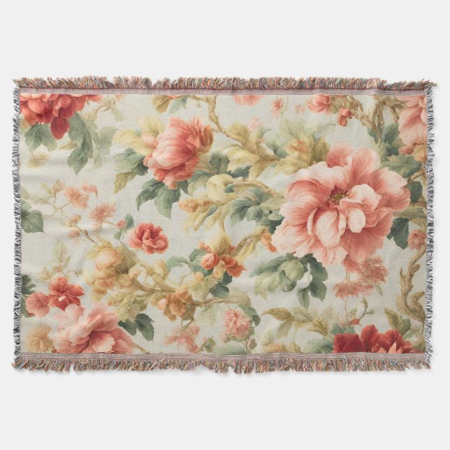 Manta Flores Exquisitas Y Sorprendentes, Hojas. Pintura (Anverso)