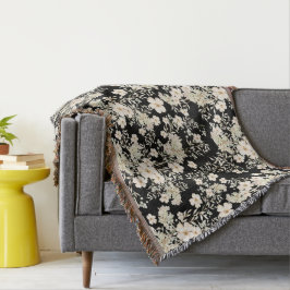 Manta Flores florales flores silvestres dejan un fondo n