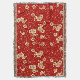 Manta Flores pequeñas con motivos rojos