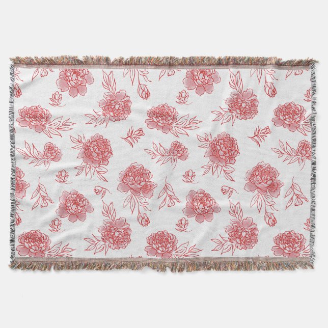 Manta Flores Rojas Chic   (Anverso)