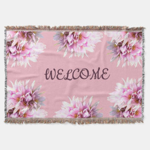 Manta Flores rosas bienvenidas Thow Blanket