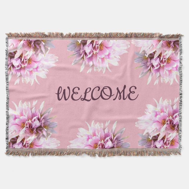 Manta Flores rosas bienvenidas Thow Blanket (Anverso)