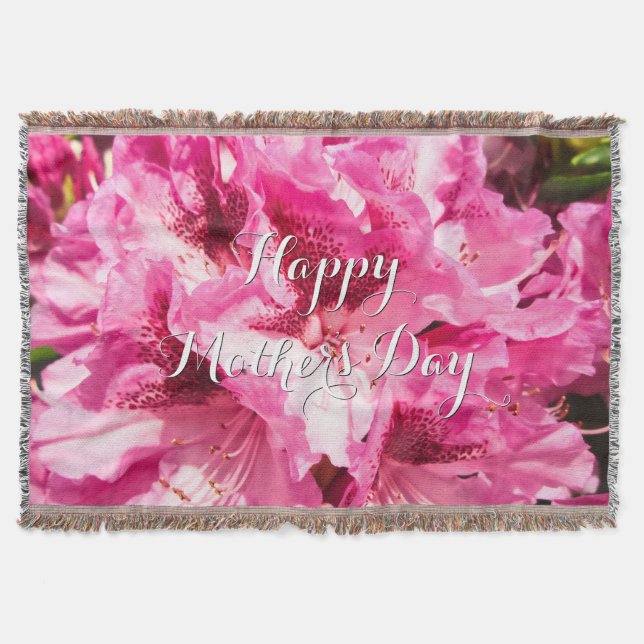 Manta Flores rosas - Día personalizado de la madre (Anverso)
