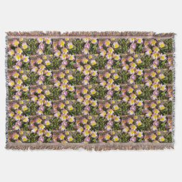 Manta Flores rosas y amarillas