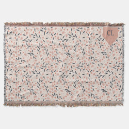 Manta Flores rosas y azules Cottagecore rústico