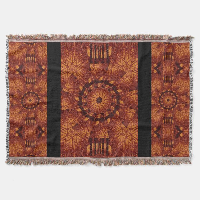 Manta Flores salvajes de oro y negro 19 (Anverso)