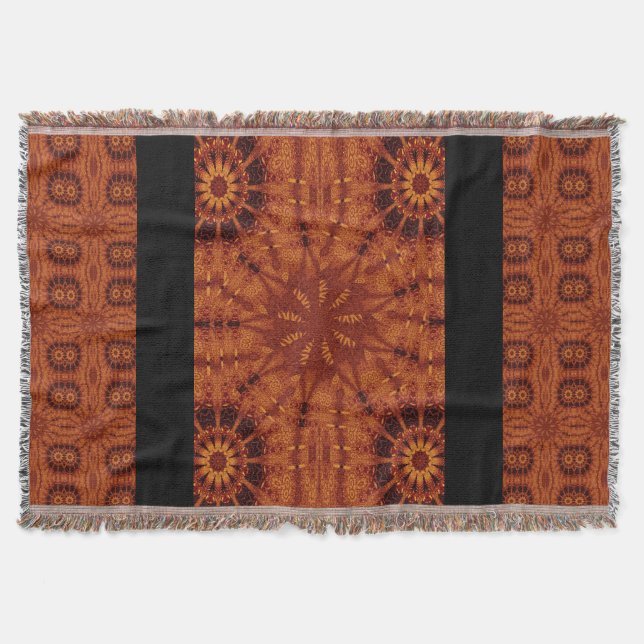 Manta Flores salvajes de oro y negro 24 (Anverso)