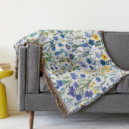 Manta Flores silvestres del jardín azul ruso