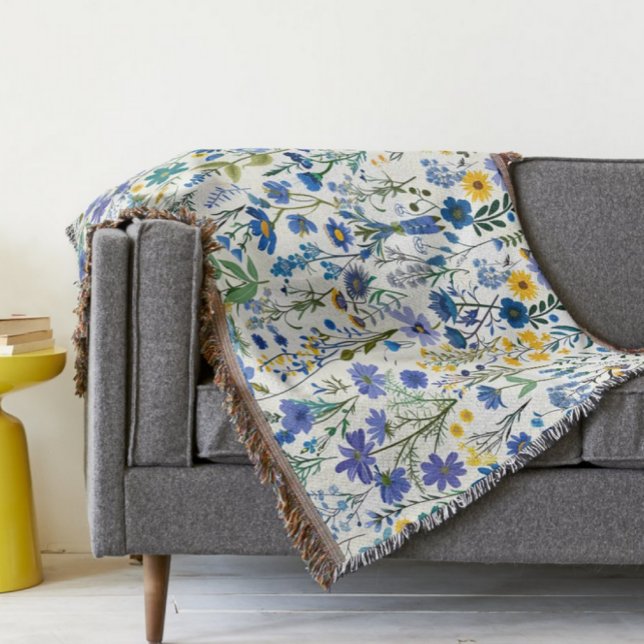 Manta Flores silvestres del jardín azul ruso (Subido por el creador)