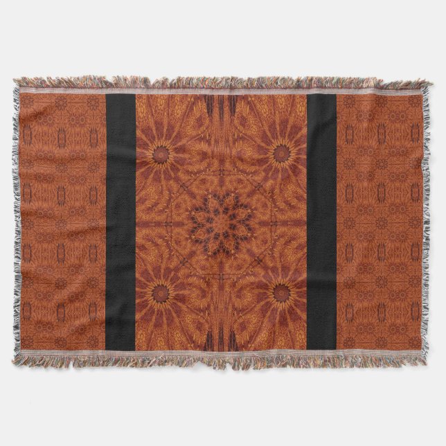 Manta Flores silvestres negras y doradas 7 (Anverso)