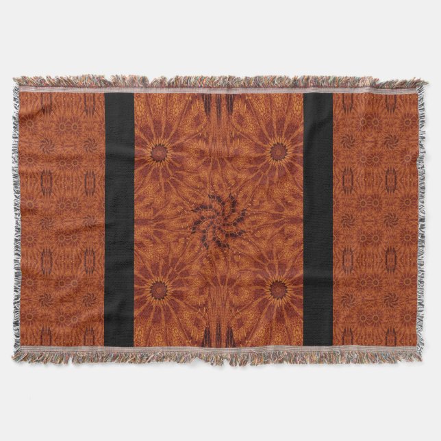 Manta Flores silvestres negras y doradas 8 (Anverso)