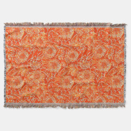 Manta Flores suaves naranjas