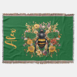 Manta Flores y abejas personalizadas -