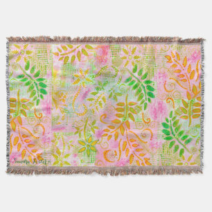 Manta Flores y hojas abstractas