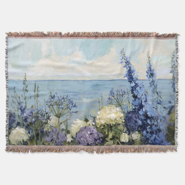Manta Flores y pintura marina (Anverso)