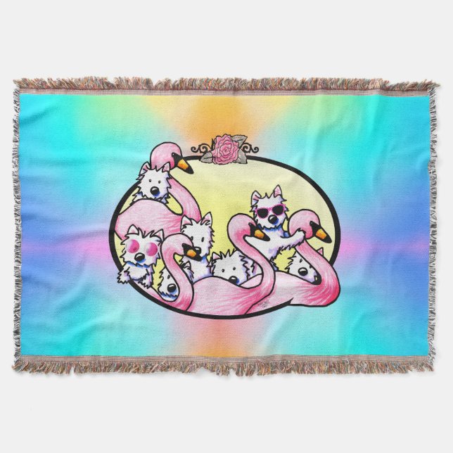 Manta Florida Westies Throw Blanket (Anverso)