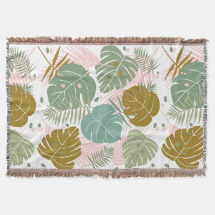 Manta Foliage Tropical - Monstera Y Patrón De Hojas De P