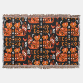 Manta Folk Art Fox Y Hen