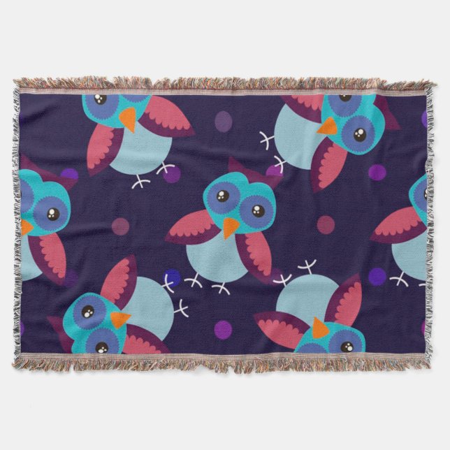 Manta fondo de patrón de búho (Anverso)