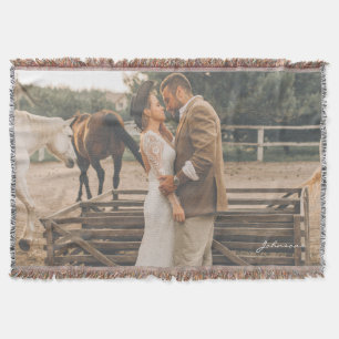 Manta Foto de matrimonio personalizado de recién casados