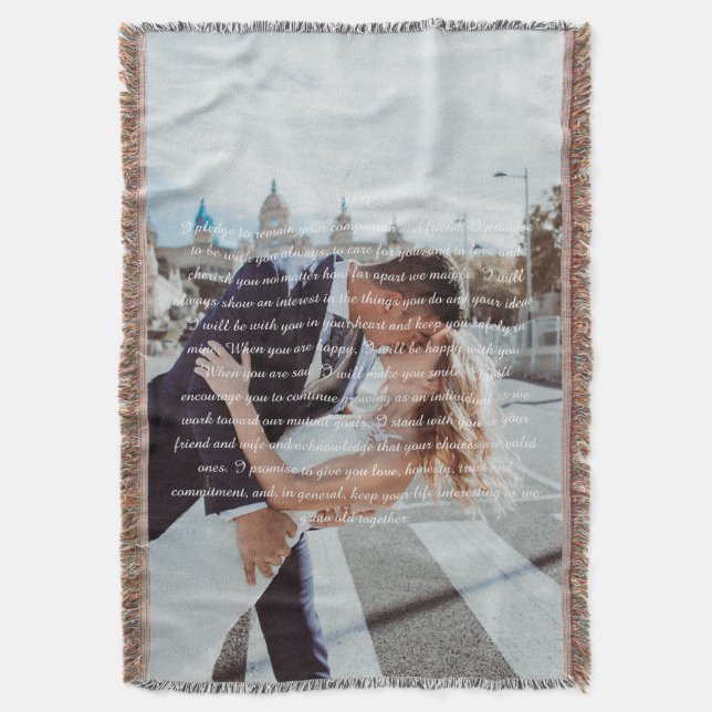 Manta Foto de pareja de votos de boda (Frente vertical)