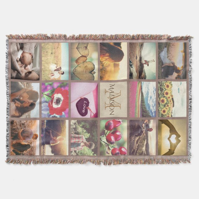 Manta Foto monogramada personalizada (Anverso)