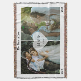 Manta Foto personalizada con monograma y símbolo de fech