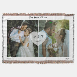 Manta Foto personalizada con monograma y símbolo de fech