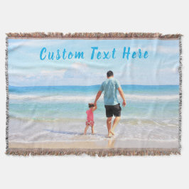 Manta Foto personalizada y bota de texto y Personalizado