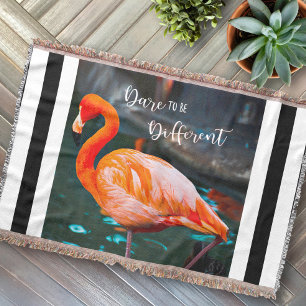 Manta Foto rosa Flamingo Foto Black Stripe Dare Cita