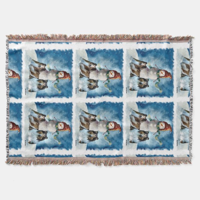 Manta Fragmentos duros con Navidades de Snowman (Anverso)
