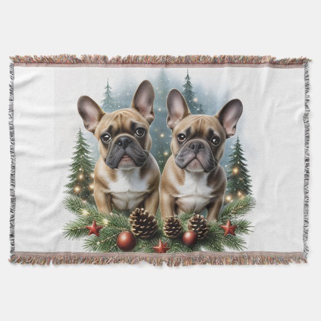 Manta Französische Bulldogge  Weihnachtskranz Bulldog (Anverso)