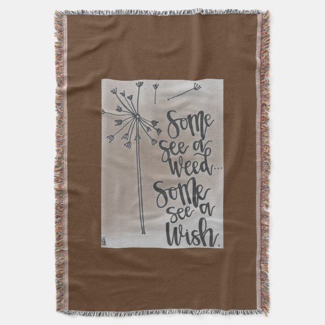 Manta frase inspiradora con un diente de león (Frente vertical)