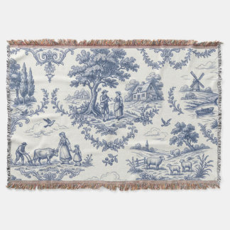 Manta French Country - Blue & Cream Toile Countryside