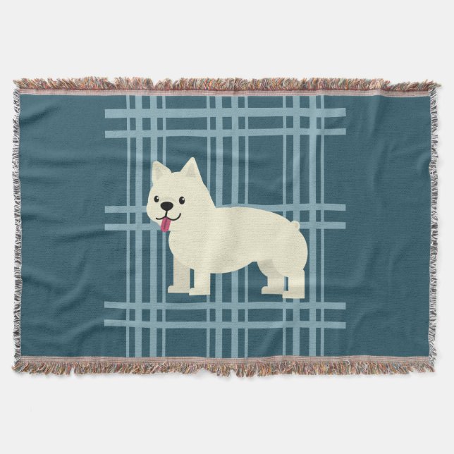 Manta Frenchie Plaid Blue (Anverso)