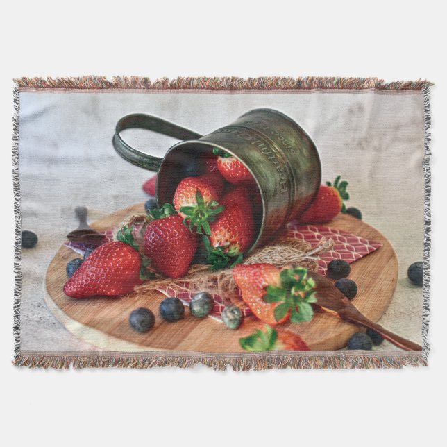 Manta Fresas Blueberries Frutos y dulces (Anverso)