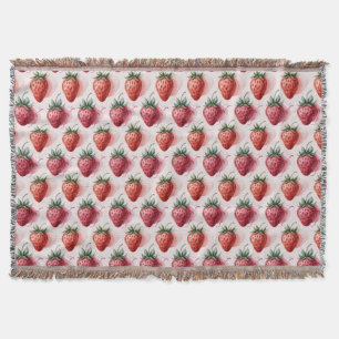 Manta Fresas Vintage Boho Paisaje Soñado Botánico